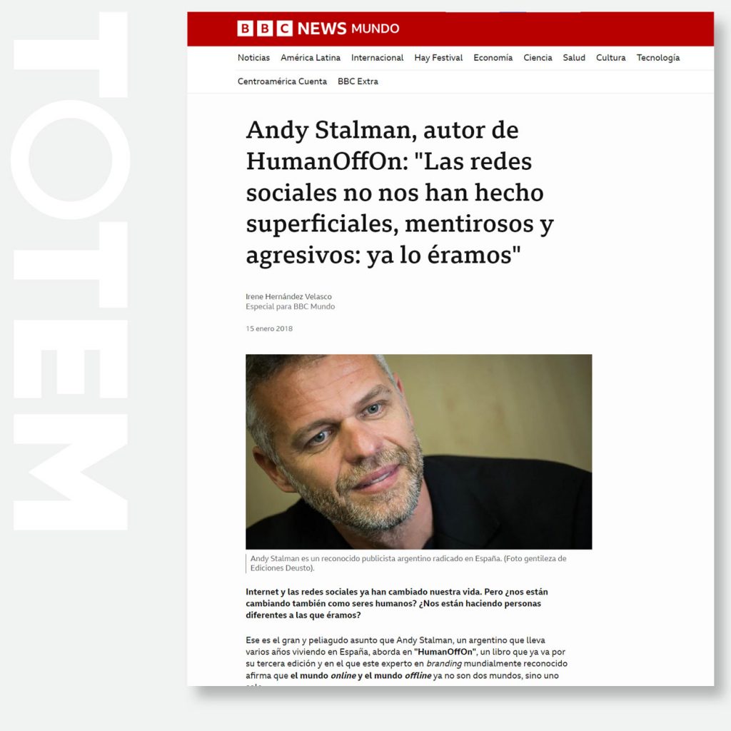 Andy Stalman, autor de HumanOffOn: “Las redes sociales no nos han hecho superficiales, mentirosos y agresivos: ya lo éramos”