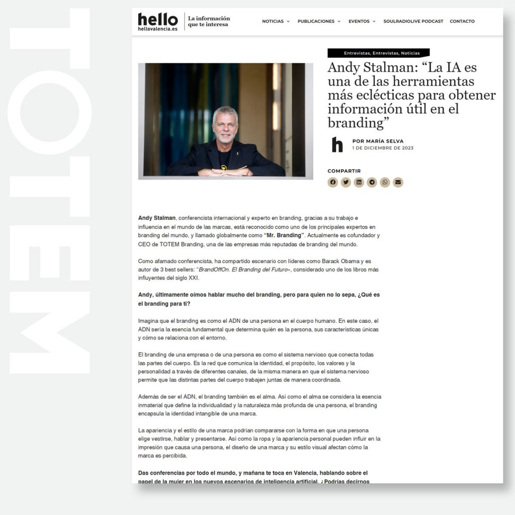 Andy Stalman: “La IA es una de las herramientas más eclécticas para obtener información útil en el branding”