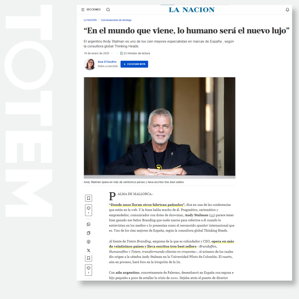 “En el mundo que viene, lo humano será el nuevo lujo”